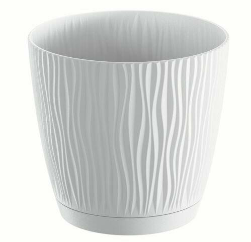 Cvetlični lonec s posodo SANDY P bela 28,2 cm