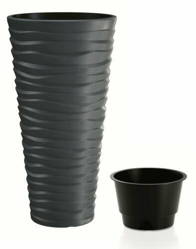 Cvetlični lonec SAND SLIM + antracitni vložek 29,6 cm