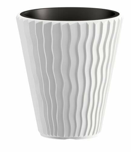 Cvetlični lonec SANDY + depozit bel 29,7 cm