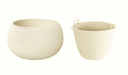 Cvetlični lonec z vložkom SPLOFY BOWL krema 47,8 cm