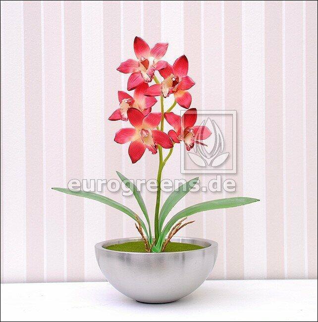 Umetna rastlina Orchidea Cymbidium bordo rdeča 50 cm