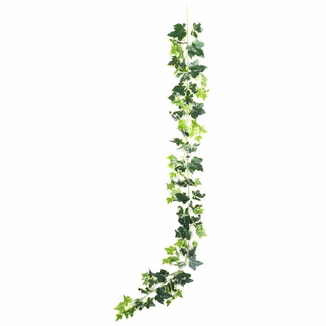 Umetni venec Ivy belo-zelen 190 cm